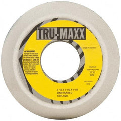 Tru-Maxx - 4" Diam, 1-1/4" Hole Size, 1-1/2" Overall Thickness, 46 Grit, Type 11 Tool & Cutter Grinding Wheel - Coarse Grade, Aluminum Oxide, J Hardness, 5,730 RPM - A1 Tooling