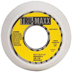 Tru-Maxx - 4" Diam, 1-1/4" Hole Size, 1-1/2" Overall Thickness, 60 Grit, Type 11 Tool & Cutter Grinding Wheel - Medium Grade, Aluminum Oxide, K Hardness, 5,730 RPM - A1 Tooling