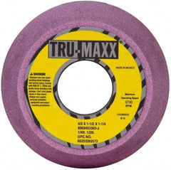 Tru-Maxx - 4" Diam, 1-1/4" Hole Size, 1-3/4" Overall Thickness, 60 Grit, Type 11 Tool & Cutter Grinding Wheel - Medium Grade, Aluminum Oxide, J Hardness, 5,730 RPM - A1 Tooling