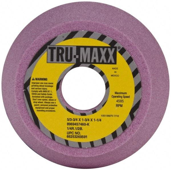 Tru-Maxx - 5" Diam, 1-1/4" Hole Size, 1-3/4" Overall Thickness, 60 Grit, Type 11 Tool & Cutter Grinding Wheel - Medium Grade, Aluminum Oxide, K Hardness, 4,585 RPM - A1 Tooling