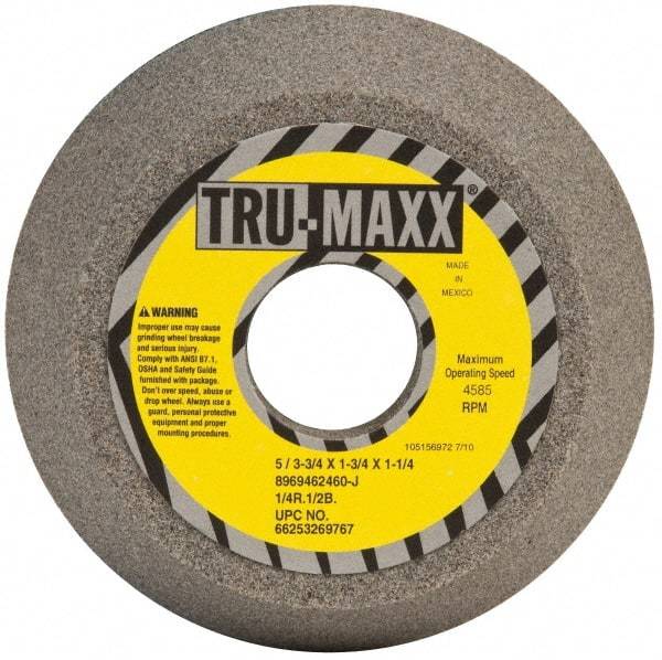 Tru-Maxx - 5" Diam, 1-1/4" Hole Size, 1-3/4" Overall Thickness, 60 Grit, Type 11 Tool & Cutter Grinding Wheel - Medium Grade, Aluminum Oxide, J Hardness, 4,585 RPM - A1 Tooling