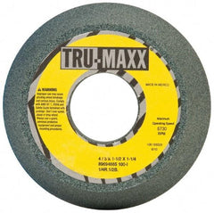 Tru-Maxx - 4" Diam, 1-1/4" Hole Size, 1-1/2" Overall Thickness, 100 Grit, Type 11 Tool & Cutter Grinding Wheel - Fine Grade, Silicon Carbide, I Hardness, 5,730 RPM - A1 Tooling