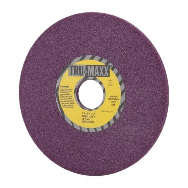 Tru-Maxx - 7" Diam x 1-1/4" Hole x 1/4" Thick, J Hardness, 46 Grit Surface Grinding Wheel - Aluminum Oxide, Type 1, Coarse Grade, 3,600 Max RPM, No Recess - A1 Tooling