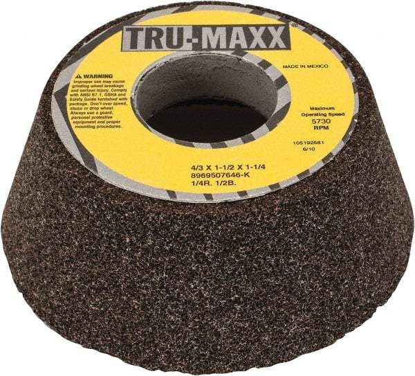 Tru-Maxx - 4" Diam, 1-1/4" Hole Size, 1-1/2" Overall Thickness, 46 Grit, Type 11 Tool & Cutter Grinding Wheel - Coarse Grade, Aluminum Oxide, K Hardness, 5,730 RPM - A1 Tooling