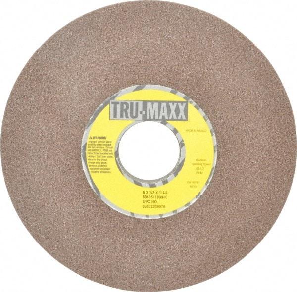 Tru-Maxx - 6" Diam, 1-1/4" Hole Size, 1/2" Overall Thickness, 80 Grit, Type 12 Tool & Cutter Grinding Wheel - Medium Grade, Aluminum Oxide, K Hardness, 4,140 RPM - A1 Tooling