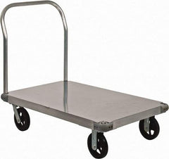 Value Collection - 2,000 Lb Capacity Aluminum Platform Truck - Aluminum Deck, 30" OAW - A1 Tooling