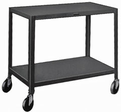 Made in USA - 500 Lb Capacity, 24" Wide x 48" Long x 34-1/2" High Service Cart - 3 Shelf, Steel, Swivel Casters - A1 Tooling