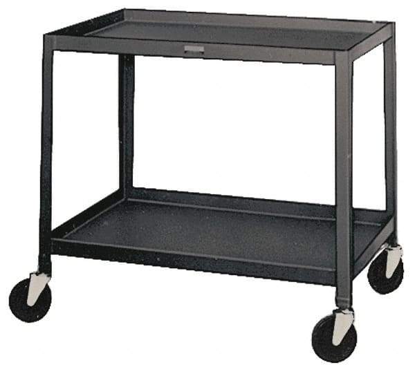 Made in USA - 500 Lb Capacity, 18" Wide x 36" Long x 34-1/2" High Service Cart - 2 Shelf, Steel, Swivel Casters - A1 Tooling