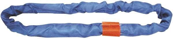 Lift-All - 7' Long x 2-5/8" Wide, Polyester Web Sling - 17,000 Lb Choker Capacity, 1-3/4" Diam Chain, Blue - A1 Tooling