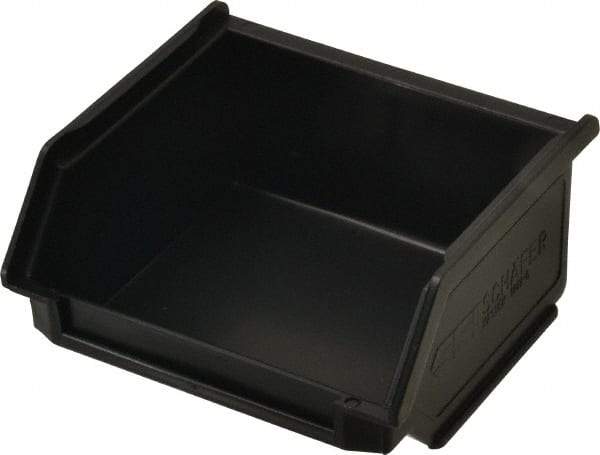 SSI Schaefer - 11 Lb. Load Capacity, 3-3/4" Deep, Black Polypropylene Hopper Stacking Bin - 2" High x 4" Wide x 3-3/4" Long - A1 Tooling