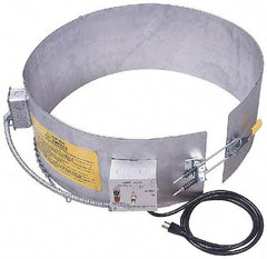 Made in USA - 9-1/4" Wide, 55 Gallon Wrap-Around Drum Heater - 120 Volt, to 800 Watts, 6.67 Amps, 0°F to 165°F Thermostat Rating - A1 Tooling