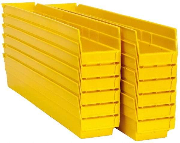 Akro-Mils - 23-5/8" Deep, Yellow Hopper Shelf Bin - 4" High x 4-1/8" Wide x 23-5/8" Long - A1 Tooling