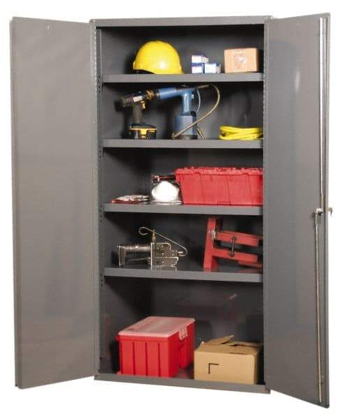 Durham - 2 Shelf Locking Storage Cabinet - Steel, 36" Wide x 24" Deep x 42" High, Gray - A1 Tooling