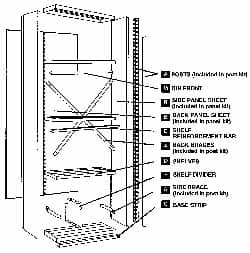 Edsal - 18" High, Open Shelving Shelf Divider - 24" Deep, Use with Edsal Industrial Shelving - A1 Tooling