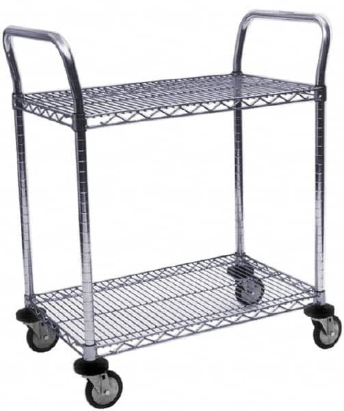 Value Collection - 600 Lb Capacity, 18" Wide x 60" Long x 39" High Wire Cart - 2 Shelf, Steel, Swivel Casters - A1 Tooling