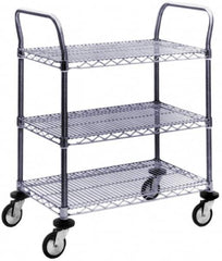 Value Collection - 600 Lb Capacity, 18" Wide x 60" Long x 39" High Wire Cart - 3 Shelf, Steel, Swivel Casters - A1 Tooling