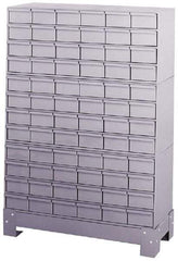 Durham - 72 Bin Bin Shelving Unit with Drawers - 34-1/8 Inch Overall Width x 12-1/4 Inch Overall Depth x 48-1/8 Inch Overall Height, Gray Steel Bins - A1 Tooling