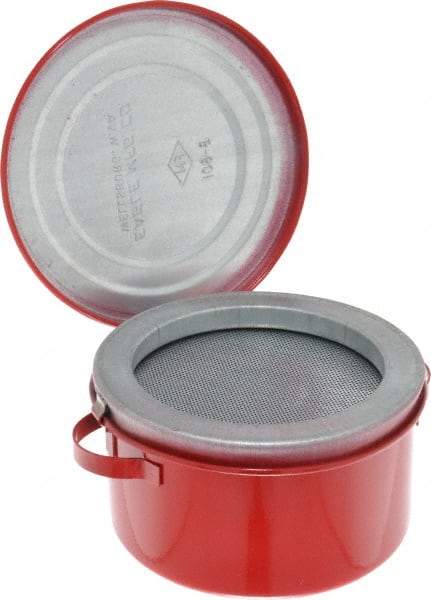 Eagle - 1 Quart Capacity, Coated Steel, Red Bench Can - 3-5/8 Inch High x 6-1/4 Inch Diameter, 2-1/2 Inch Dasher Diameter - A1 Tooling