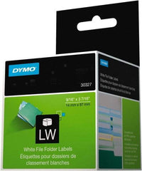 Dymo - 9/16" Wide x 3-7/16" Long, White File Folder Label - For DYMO LabelWriter Printers - A1 Tooling