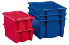 Akro-Mils - 1.2 Cu Ft, 65 Lb Load Capacity Blue Polyethylene Tote Container - Stacking, Nesting, 19-1/2" Long x 15-1/2" Wide x 10" High - A1 Tooling