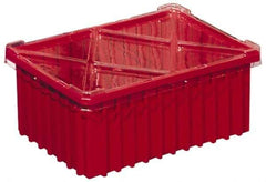 Akro-Mils - 0.59 Cu Ft, 40 Lb Load Capacity Red Polypropylene Dividable Container - Stacking, 16-1/2" Long x 10.9" Wide x 8" High - A1 Tooling