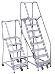 PW Platforms - 2 Step Ladder - Rolling Safety Ladder, 300 Lb Capacity, 20" Platform Height, 20" Base Width x 20" Base Depth, Perforated Tread - A1 Tooling