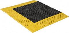 Notrax - 3' Long, Dry/Wet Environment, Anti-Fatigue Matting - Black with Yellow Borders, Vinyl with Vinyl Base, Beveled on 3 Sides - A1 Tooling