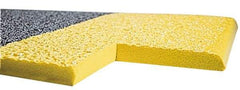 Wearwell - 3' Long x 2' Wide, Dry Environment, Anti-Fatigue Matting - Black with Yellow Borders, Urethane with Vinyl Sponge Base, Rounded on 4 Sides - A1 Tooling