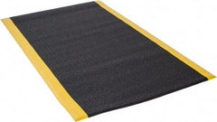 Wearwell - 5' Long x 3' Wide, Dry Environment, Anti-Fatigue Matting - Black with Yellow Borders, Urethane with Vinyl Sponge Base, Rounded on 4 Sides - A1 Tooling