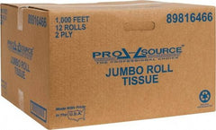 PRO-SOURCE - 1,000' Roll Length x 3-5/8" Sheet Width, Jumbo Roll Toilet Tissue - 2 Ply, White, Recycled Fiber - A1 Tooling