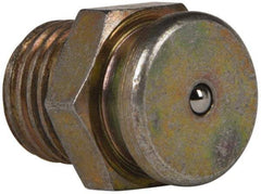 Value Collection - Straight Head Angle, 1/4 NPT Steel Button-Head Grease Fitting - 15.88mm Hex - A1 Tooling