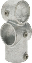 Kee - 2" Pipe, Socket Tee & Crossover, Malleable Iron Tee & Crossover Pipe Rail Fitting - Galvanized Finish - A1 Tooling