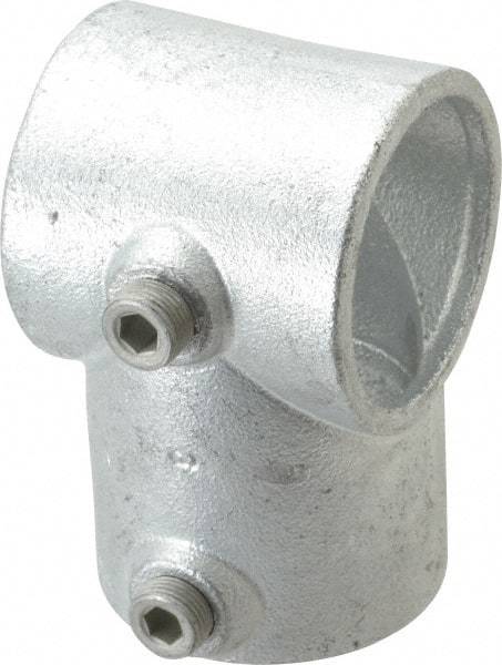 Kee - 2" Pipe, Single Socket Tee, Malleable Iron Tee Pipe Rail Fitting - Galvanized Finish - A1 Tooling