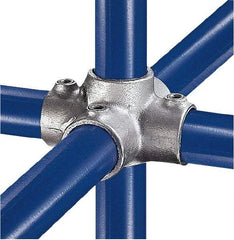 Kee - 1-1/4" Pipe, Four Socket Cross, Malleable Iron Cross Pipe Rail Fitting - Galvanized Finish - A1 Tooling