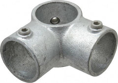 Kee - 2" Pipe, 90° Two Socket Tee, Malleable Iron Tee Pipe Rail Fitting - Galvanized Finish - A1 Tooling