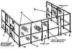 Folding Guard - 5' Wide x 8' High, Temporary Structure Woven Wire Panel - 10 Gauge Wire, 1-1/2 Inches x 16 Gauge Channel Frame, Includes Hardware, Top Capping and Floor Socket - A1 Tooling