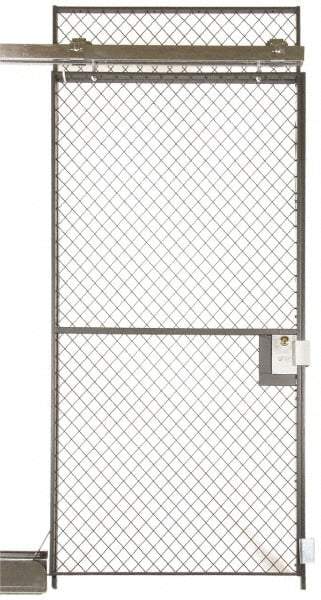 Folding Guard - 5' Wide x 8' High, Sliding Door for Temporary Structures - Woven Wire - A1 Tooling