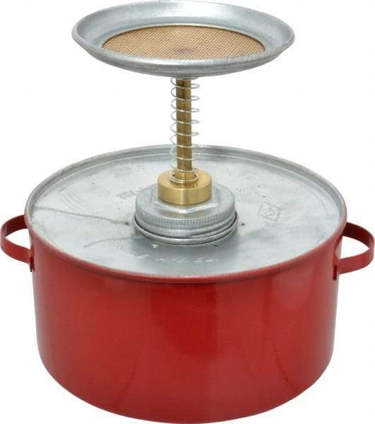 Eagle - 2 Quart Capacity, 8-1/2 Inch High x 8 Inch Diameter, Galvanized Steel Plunger Can - 5-1/4 Inch Dasher Diameter, Red, Approval Listing/Regulation FM - A1 Tooling