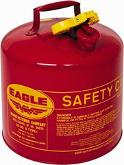 Eagle - 5 Gal Galvanized Steel Type I Safety Can - 13-1/2" High x 12-1/2" Diam, Red with Yellow - A1 Tooling