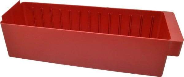 Quantum Storage - 17-5/8" Deep, Red High-Impact Polystyrene Drawer Bin - 4-5/8" High x 5-9/16" Wide x 17-5/8" Long - A1 Tooling