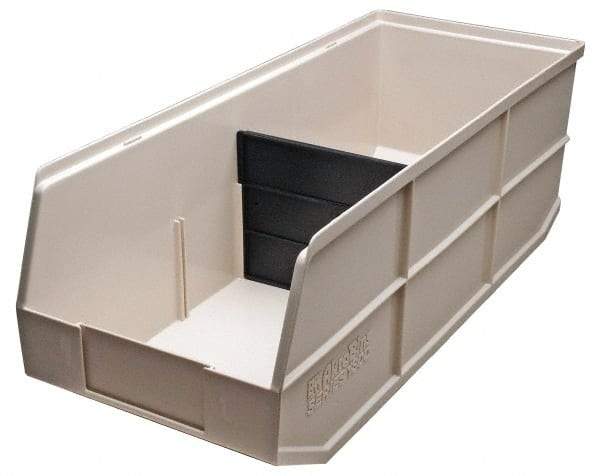 Akro-Mils - 75 Lb. Load Capacity, 20-1/2" Deep, Ivory Polymer Hopper Stacking Bin - 7" High x 11" Wide x 20-1/2" Long - A1 Tooling