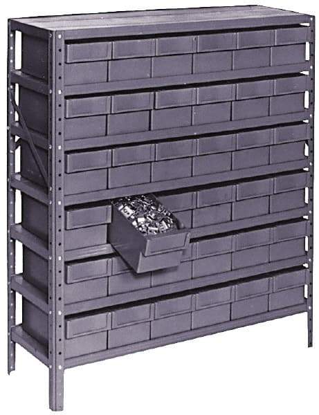 Value Collection - 72 Bin Bin Shelving Unit with Drawers - 36 Inch Overall Width x 12 Inch Overall Depth x 75 Inch Overall Height, Gray Plastic Bins - A1 Tooling