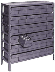 Value Collection - 72 Bin Bin Shelving Unit with Drawers - 36 Inch Overall Width x 12 Inch Overall Depth x 75 Inch Overall Height, Gray Plastic Bins - A1 Tooling