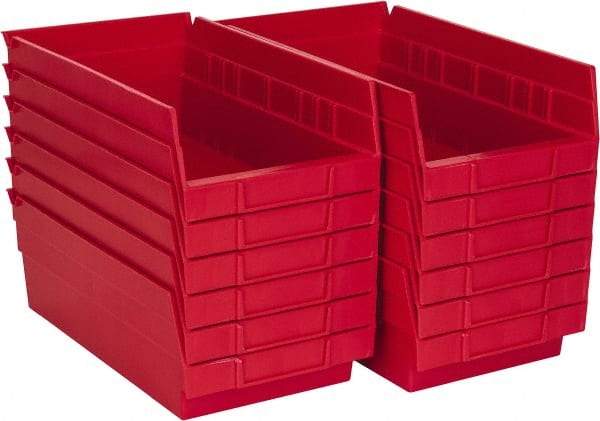 Akro-Mils - 11-5/8" Deep, Red Hopper Shelf Bin - 4" High x 6-5/8" Wide x 11-5/8" Long - A1 Tooling