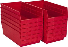 Akro-Mils - 11-5/8" Deep, Red Hopper Shelf Bin - 4" High x 6-5/8" Wide x 11-5/8" Long - A1 Tooling