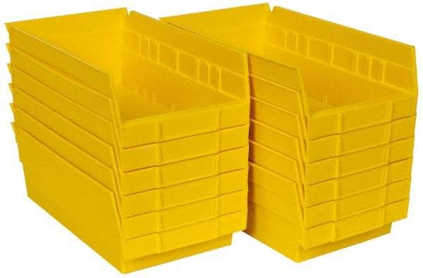 Akro-Mils - 11-5/8" Deep, Yellow Hopper Shelf Bin - 4" High x 6-5/8" Wide x 11-5/8" Long - A1 Tooling