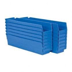 Akro-Mils - 17-7/8" Deep, Blue Hopper Shelf Bin - 4" High x 4-1/8" Wide x 17-7/8" Long - A1 Tooling