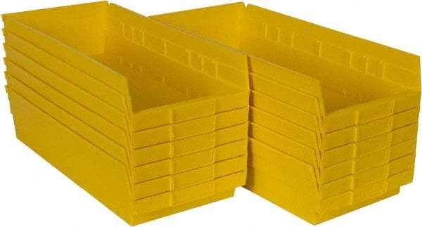 Akro-Mils - 17-7/8" Deep, Yellow Hopper Shelf Bin - 4" High x 8-3/8" Wide x 17-7/8" Long - A1 Tooling