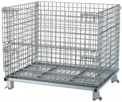 Nashville Wire - 40" Long x 32" Wide x 34-1/2" High Steel Basket-Style Bulk Folding Wire Stackable Container - 4,000 Lb. Load Capacity - A1 Tooling