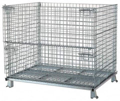 Nashville Wire - 48" Long x 40" Wide x 36" High Steel Basket-Style Bulk Folding Wire Stackable Container - 4,000 Lb. Load Capacity - A1 Tooling